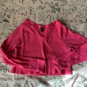 Wild Fable hot Pink Ribbed Long Sleeve Top